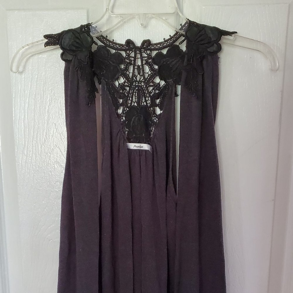 Dark gray/black lace vest